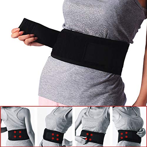 Exceart Lumbar Back Brace Magnetic Self-Heating Back Waist Support Lumbar Belt Adjustable Pain Relief Waist Brace Lumbar Support Lower Pain Massager Size L (Black) #TOP3