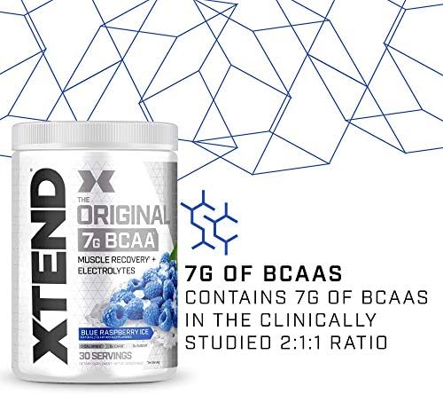 XTEND Original BCAA Powder Blue Raspberry Ice - Sugar Free Post Workout Muscle Recovery Drink with Amino Acids - 7g BCAAs for Men & Women - 30 Servings 3 XTEND Original BCAA Powder Blue Raspberry Ice - Sugar Free Post Workout Muscle Recovery Drink with Amino Acids - 7g BCAAs for Men & Women - 30 Servings