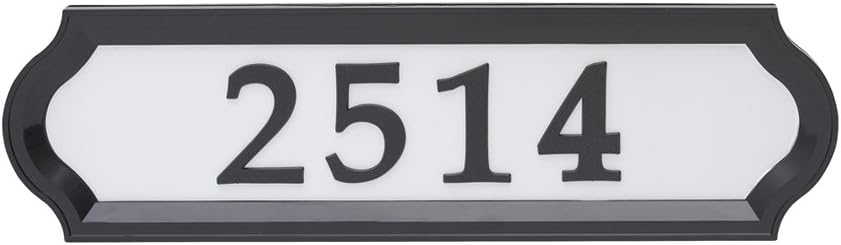 Whitehall Products Nite Bright Address Sign, 16" x 4.5", Black Numbers White Reflective Background