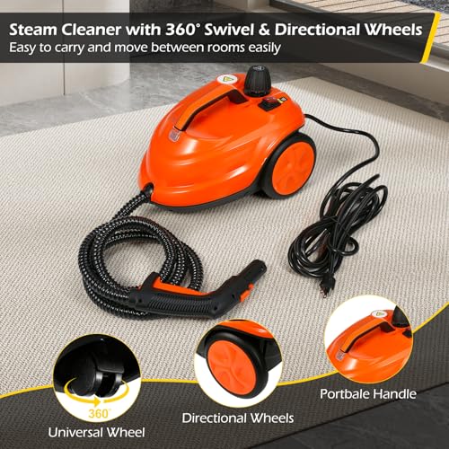 Image of Dyna-Living Steam Cleaner 1800W Multipurpose Steam Cleaner for Home 5 bar Steamer Cleaner for Car Detailing 320F High Temperature High Pressure Steamer for Carpets Floor with 2.1 L Inner Water Tank