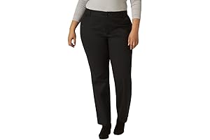 Women's Plus Size Wrinkle Free Relaxed Fit Straight Leg Pants