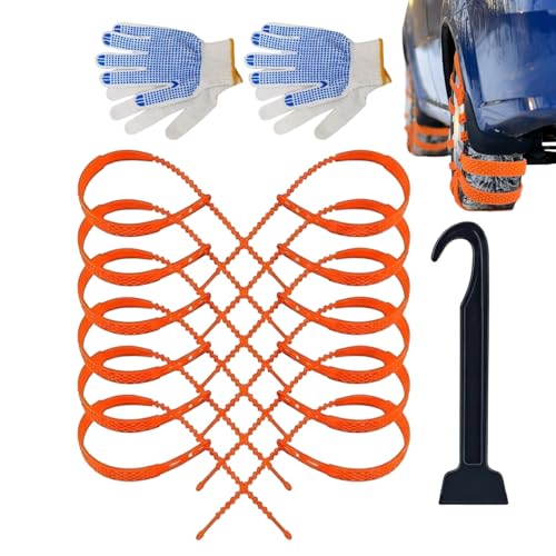 Cadenas de nieve para coche, universal, antideslizante, portátil, para tracción de nieve, camión, SUV, cadena de tracción de neumáticos, para vacaciones, viajes, viajes por carretera, viajes en