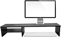 Suporte Para Monitor Elevado Mesa Home Office Setup Gamer Organizador MDF 90cm (Preto)