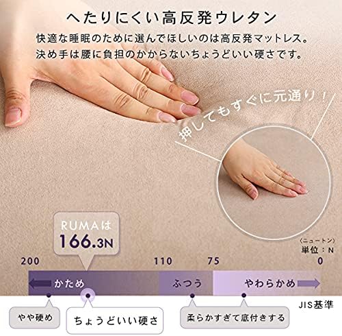 ホームテイスト 折りたたみマットレス ダブル 【RUMA-ルーマ-】グレー色