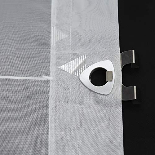 SCHOAL Roman Blind No Drilling Required Roman Curtains with Eyelets Modern Eyelet Roller Blind Curtains Transparent W x H 80 x 130 cm 1 Piece White - Image 4