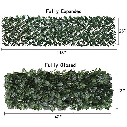 Garden Land ORTCI Expandable Fence Privacy Screen For Balcony Patio Outdoor,Decorative Faux Ivy Fencing Panel,Artificial Hedges (Single Sided Leaves)…… thumb #4