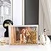 SH.DREAM Liquid Floating Water Golden Glitter Photo Frame with Glitter Liquid for Cute Family Couple Gift (5X7Inch) Golden