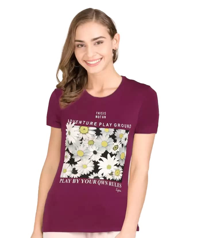 Image of Lyra Women's Cotton Regular Fit T-Shirt