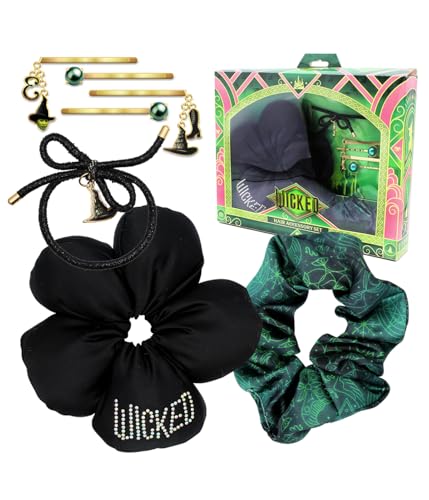 Joy Toy Wicked Elphaba Hair Accessories Set with 4 Hair Clips, 2 Scrunchies and 1 Hairband - Gift Boxed image 3