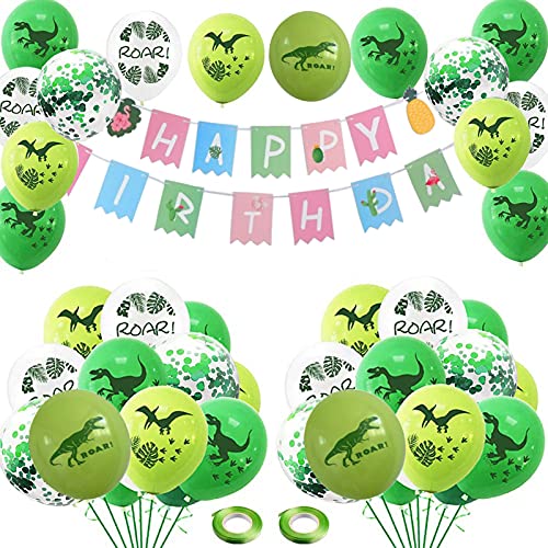 Ballon Anniversaire Dinosaure Décoration Ballon Dinosaure Kit Ballon Guirlande Bannière Party,Dinosaure Latex Ballons,pour Dinosaur Party Supplies,fête prénatale Cover