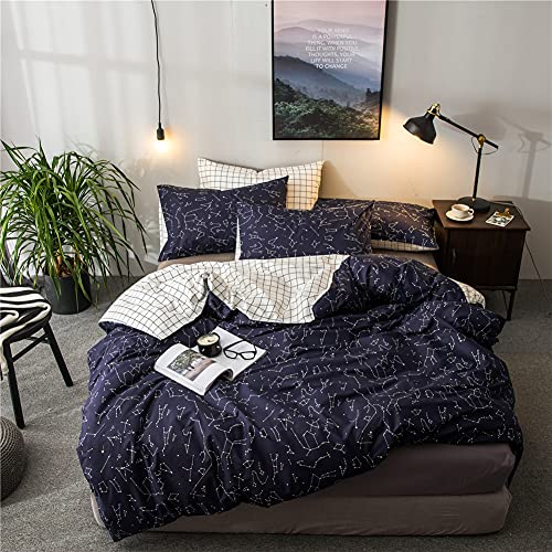 Best Deal Product VCLIFE Cotton Bedding Duvet Cover Sets Bedding Collection Queen/Full Luxury Soft Child Constellation Printed Bedding Quilt Cover Sets with Zipper Closure Corner Ties Lightweight Plaid Bed Sets Best Deal Product VCLIFE Cotton Bedding Duvet Cover Sets Bedding Collection Queen/Full Luxury Soft Child Constellation Printed Bedding Quilt Cover Sets with Zipper Closure Corner Ties Lightweight Plaid Bed Sets