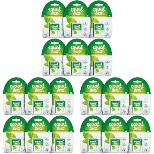 Image of Equal Stevia Plant-Based Natural Sweetener | Sugar Free | 100 Tablets | Pack of 18
