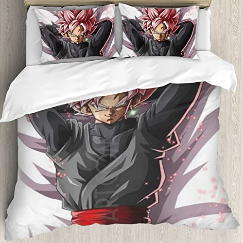 AMYZS-KK Ropa De Cama Personaje De Anime Goku Funda Nórdica 3 Piezas Juego De Cama De Microfibra Cover