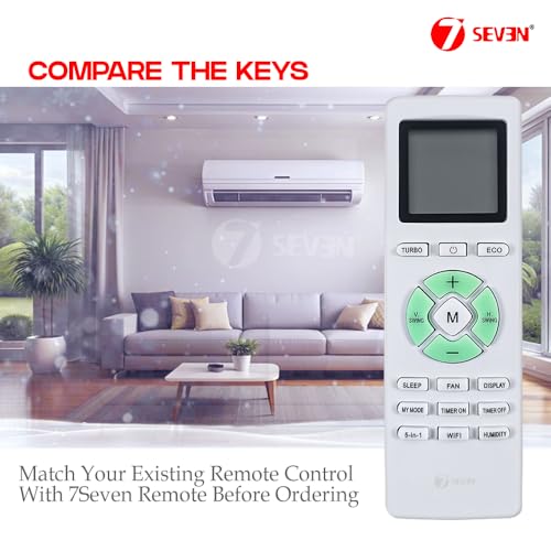 Image of 7SEVEN Compatible with Lloyd AC Remote Control Model 292 Suitable for GLS18H5FWRHC Split and Window 1 1.5 2 Ton Air Conditioner Remote - Match Each Keys Exactly to Replicate Genuine Remote Function