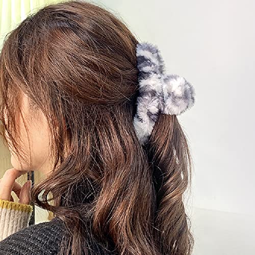 7 Pcs Leopard Fuzzy Hair Clips For Women,4.5 Inches Large Hair Claw Clips For Thick Hair,Multicolor Pack Of Hair Clips,90S Accessories For Women #TOP3