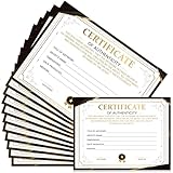 EYxsaxenk Certificate of Authenticity - 12Pcs 5x7 Inch Black Gold Foil Premium Certificates for Collectible Artwork Artist Artisan Handicraft Worker Achievement Award Photography Art Exhibition Supply