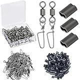 LonlyEagle Decoy Crimp Swivel Snap Set, Decoy Crimping Snap Swivels Tools,Decoy Line Cord Crimps,Snap Swivels Ball Bearing Fishing Swivels for Duck Goose Decoys Hunting