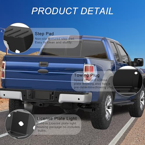 KUIPERAUTO Rear Steel Bumpers Assembly Compatible for 2009-2014 Ford F-150 F150 Pickup WITH Parking Sensor Holes Complete Back Bumpers FO1103160 -Chrome by KUIPERAUTO - Image 3