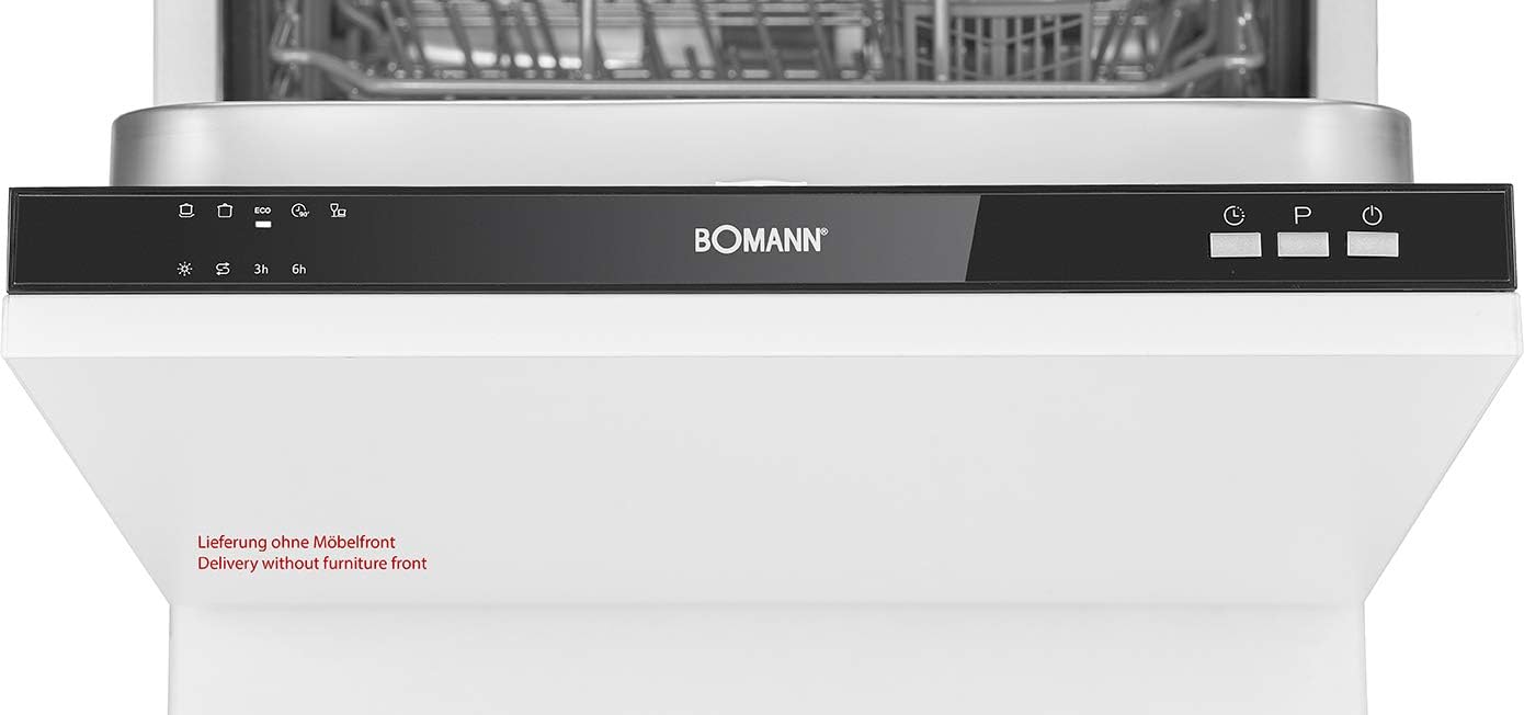 Bomann GSPE 7415 - Lavastoviglie da incasso, versione completamente integrata, larghezza 45 cm, 9 coperte, 5 programmi, indicatori di controllo LED, colore: Bianco [Classe di efficienza energetica A++]