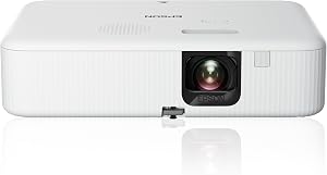 Epson CO-FH02 | Full HD 1080p Smart TV Projector | Android TV | 3LCD | 3,000 Lumens | 391″ Display | Easy Setup | Keystone Correction | HDMI | Home and Office Use | Affordable | White