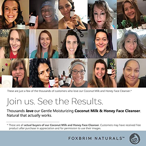 Foxbrim Naturals Coconut Milk & Honey Facial Cleanser With Organic Aloe Vera & Jojoba Oil - No Added Fragrance, Gentle & Hydrating Face Wash Gel For Sensitive To Dry Skin, 4Oz #TOP4