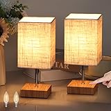 nachttischlampe holz design ✨ Lampenschirm aus Leinen: Der Lampenschirm besteht aus hochwertigem Leinenmaterial, das gleichmäßiges und weiches Licht durchlässt, das Blendung reduzieren und die Augen schützen kann. Der verdickte Metallsockel und Rutschfestem weichem Pad Polnische Spiegelbasis Lampensockel, macht die tischlampen stabiler und eleganter.