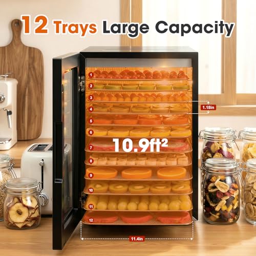 Image of Food-Dehydrator Machine 12 Trays,1000W Meat Dehydrator for Jerky Beef Maker
