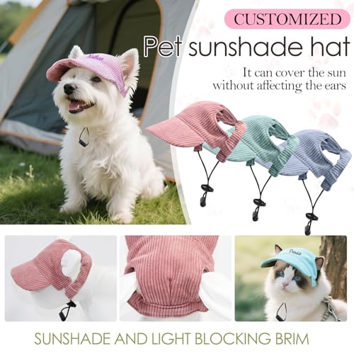 Personalisierte Hundemütze mit Gesticktem Namen Sonnenhut Hund Hundehut Verstellbar Hunde Cappy Hunde Cap Hundeaccessoire Geschenk (B)
