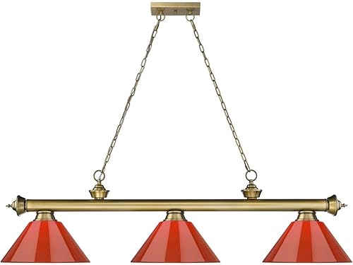 Miniatura 19 de Z-Lite 2306-3BN-PRD - Colgante de billar Cordon, 3 luces, 180 vatios totales, níquel cepillado plateado