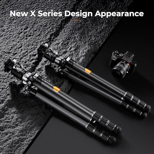 K&F CONCEPT X-Series 68" Carbon Fiber Camera Tripod,Professional Photography Tripod with 30mm Metal Ball Head Load Capacity 26.4lbs for Indoor Outdoor Use X254C4+BH-30 by K&F CONCEPT - Image 3