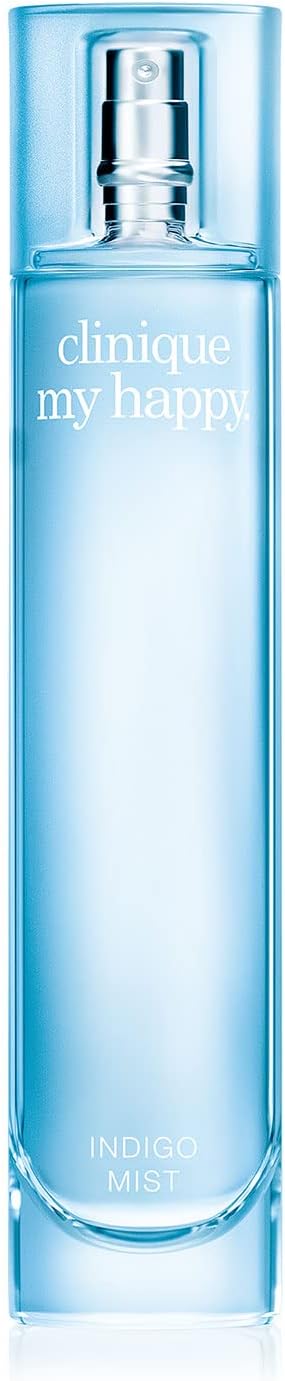 Clinique My Happy Fragrance Spray, Indigo Mist | Notes of Green Melon + Dewy Bluebells, Mini Travel Size, 0.5 Fl Oz