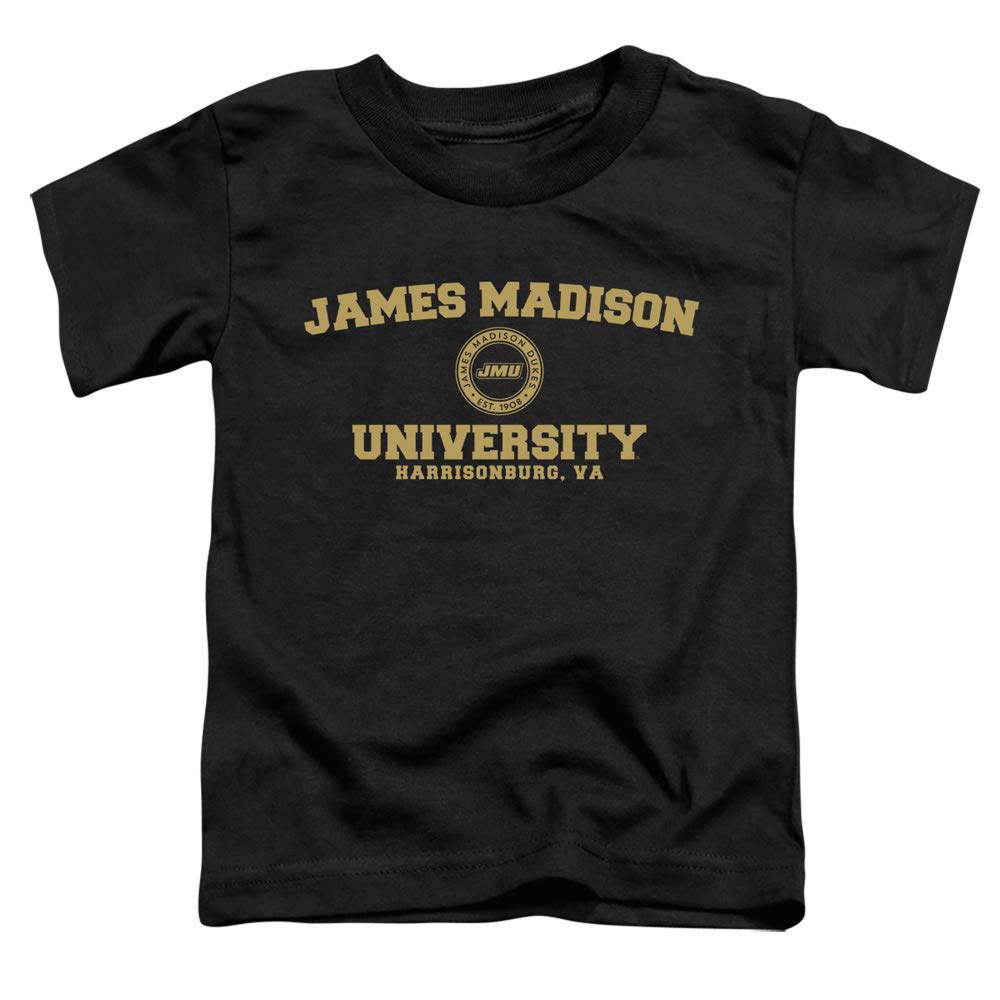 James Madison University JMU Official Circle Logo Unisex Toddler T Shirt,Black, 4