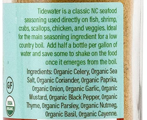 Flavor Seed Tidewater Organic Seafood Seasoning, All Purpose Fish Seasoning for Shrimp, Crab Meat, Lobster & Seafood Boils with Vegetables. Sugar Free, Vegan & Keto Friendly, Kosher, 2.3oz Shaker Jar - Thumbnail 7