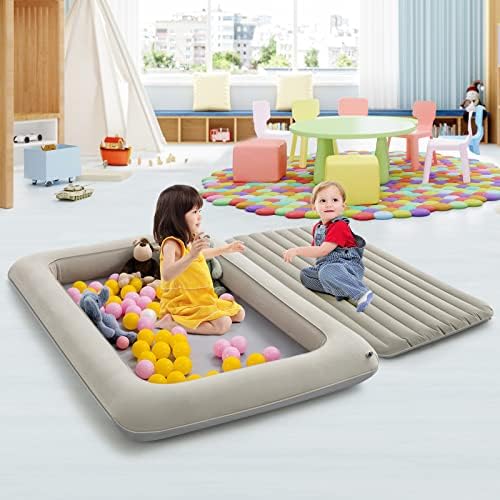 Maxmass Kids Inflatable Travel Bed, Portable Air Mattress with Electric Pump, Storage Bag and Repair Kit, Blow up Camping Bed for Home Road Trip Camping