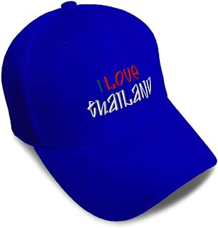 Baseball Caps for Men & Women Embroidered I Love Thailand Thai Bangkok Asia Ladies & Men Baseball Hats