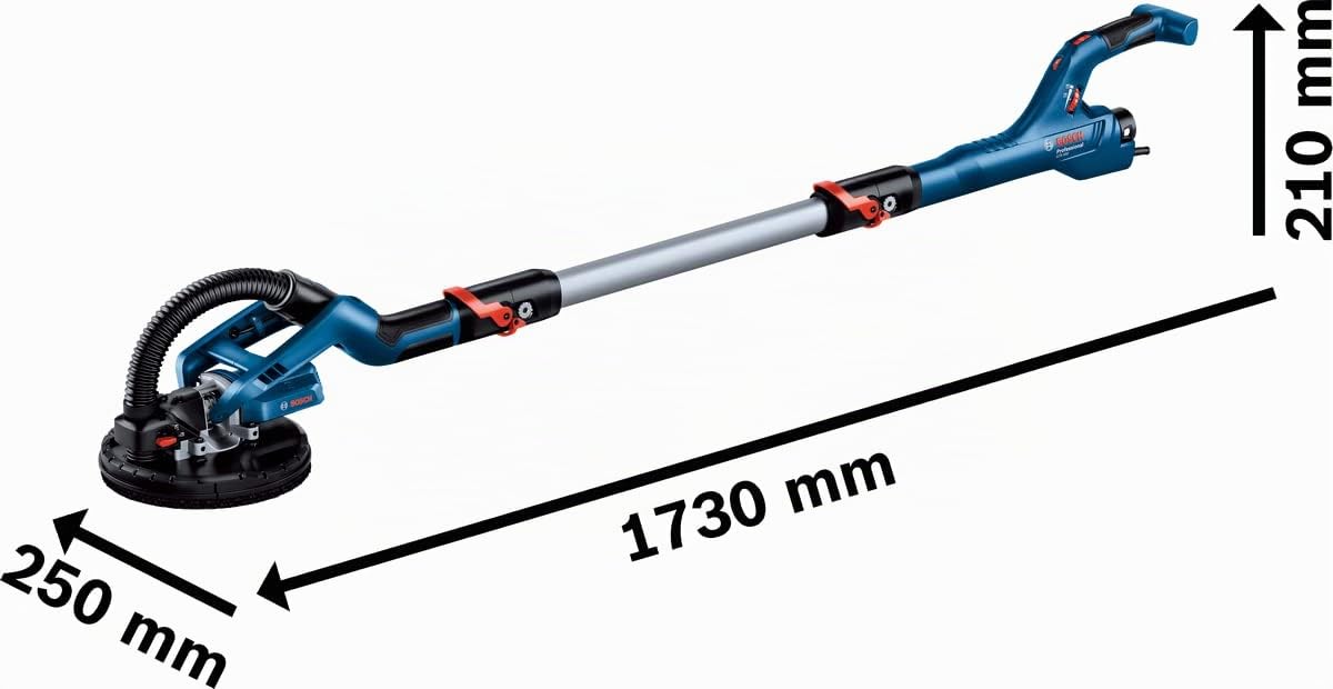 Bosch Professional: Levigatrice a gesso "Giraffa" GTR 550 (550 W, 1 set di dischi abrasivi, 1 carta vetrata, 3 morsetti per cavi, valigetta)