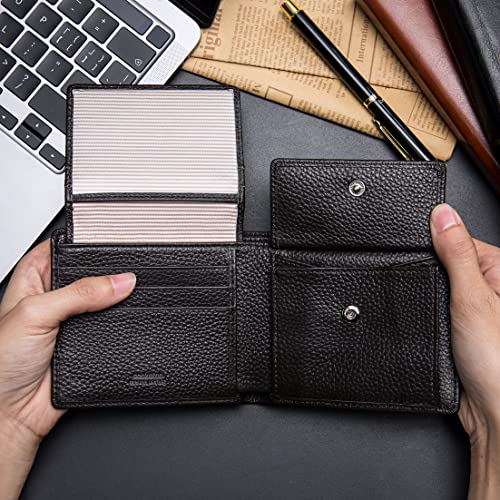 Cockatoo Bifold Wallets for Mens, Leather Credit Card Wallet with Flip ID Windows and High Capacity Coin Pocket (BROWN)4