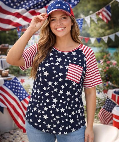 Image of TIYOMI Plus Size Tops for Women V Neck Tshirts Basic Tunic Casual Hawaii Floral Tie Dye Camo Summer Short Sleeve Tee XL-5XL