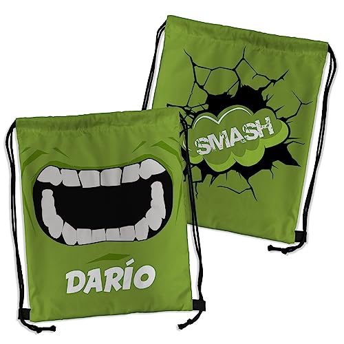 LolaPix Mochila cuerdas superhéroes. Regalos personalizados. Mochila de cuerdas. Varios diseños. HULK
