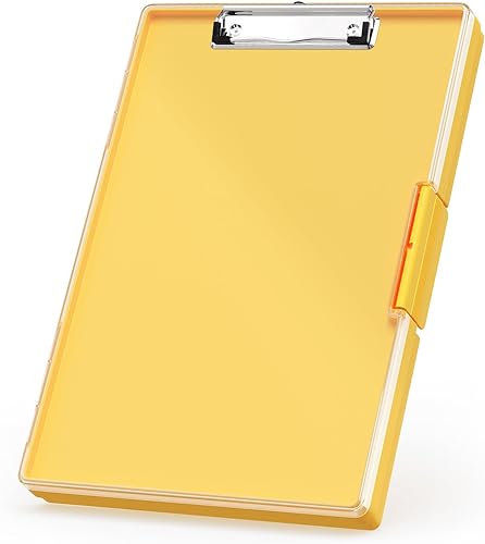 Miniatura 8 de Rimilak Portapapeles de plástico con almacenamiento, tableros de clip de apertura lateral con 2 fundas de almacenamiento, portapapeles de enfermería