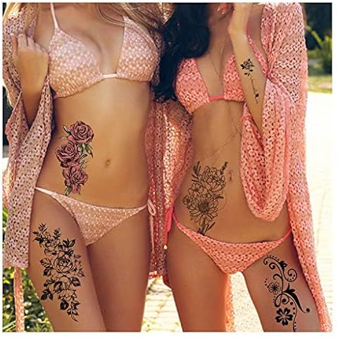 Cerlaza 162 Styles Temporary Tattoos for Women Adults Girls, Fake Sleeve Henna Sexy Tattoo Stickers, Leg Makeup Waterproof Realistic Long Lasting Semi Permanent Tattoos Kit-50 sheets Cover