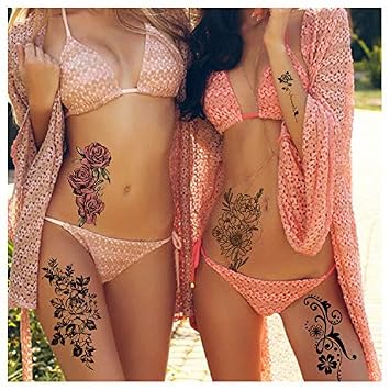 Temporary Tattoos for Women Adults Girls, Fake Sleeve Henna Tattoo