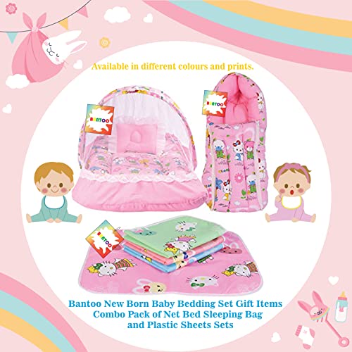 Bantoo-New-Born-Baby-Bedding-Set-Gift-Combo-Pack-of-Net-Bed-Sleeping-Bag-Plastic-Sheets-0-6-Months