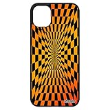 utaupia Coque Silicone Illusion d'optique pour Apple iPhone 11 Portable Effet Carreaux Orange Magie 4G Pas Cher geometrique Graphique Carre