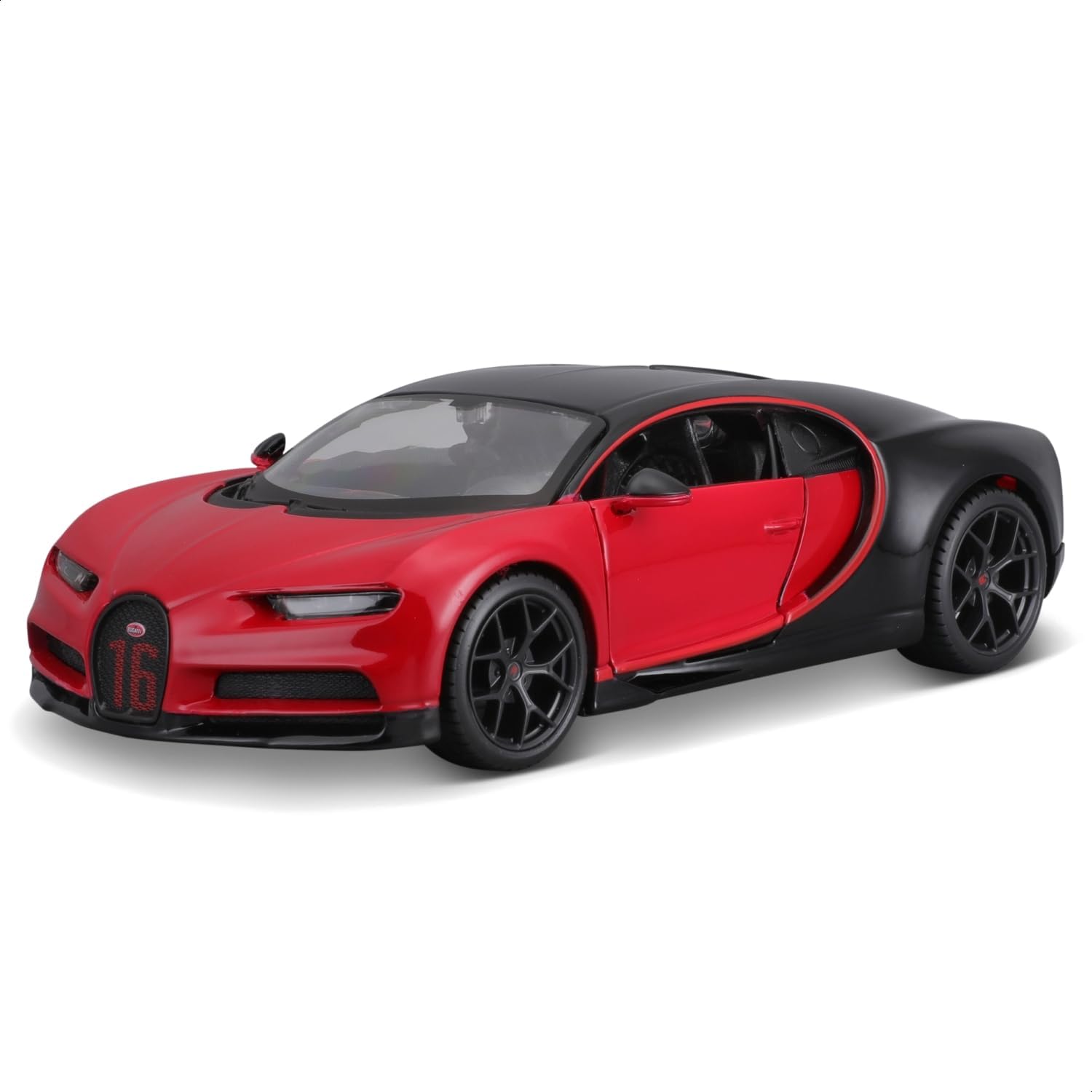 Bugatti Chiron Sport 16" Red and Black Special Edition 1/24 Diecast Model Car by Maisto