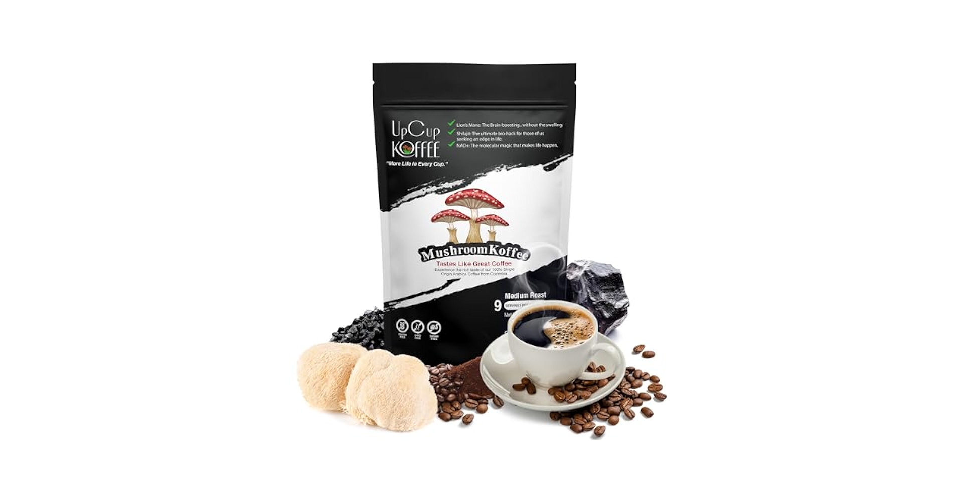 Amazon.com : UpCup Koffee Functional Ground Mushroom Coffee