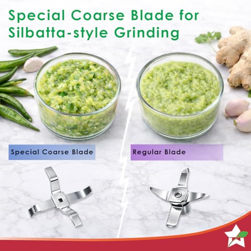 Image of Wonderchef Cube 1000W Mixer Grinder, 3 Jars with Flow Breakers, Special Coarse Blade for Silbatta-style Khada Masala Grinding, Ideal for Grinding, Blending Chutney, Idli /Dosa Batter, 2-Yr Warranty