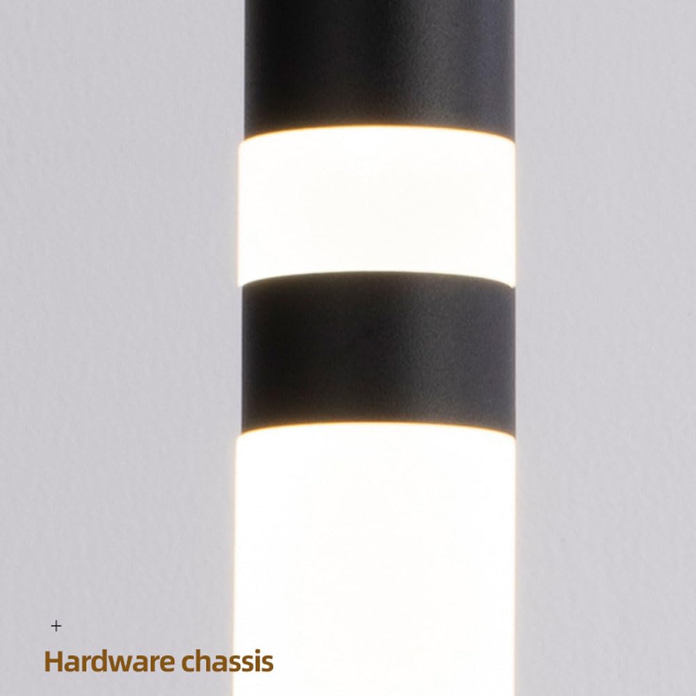 Proste czarne nowoczesne lampy wiszące, zintegrowana akrylowa lampa wisząca LED 3000K z ciepłą, jasną bańką, podświetlane lampy wiszące sufitowe nad zlewem na wyspie kuchennej (3 szt.)