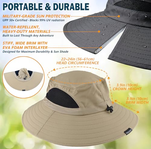 image for EINSKEY Wide Brim Sun Hat, UPF 50+ UV Protection Waterproof Packable B