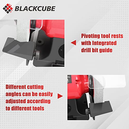 Blackcube 4.8Amp 8-Inch Bench Grinder With Water Cooling Tray & Led Work Lights, Dual Grinding Wheels Multifunction Table Grinders Ideal For Various Grinding Projects #TOP2